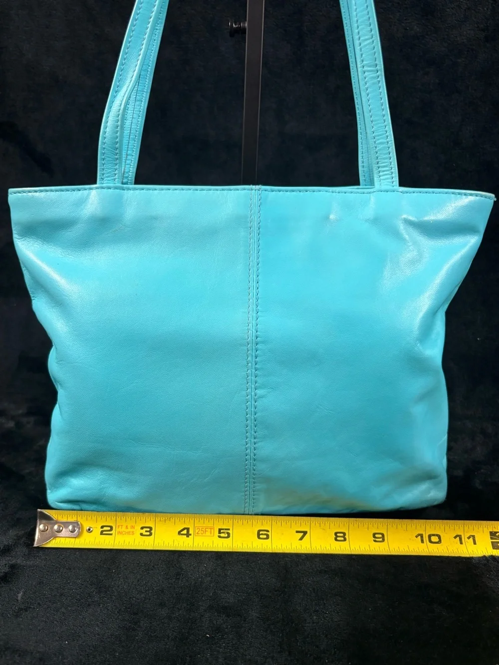 Vintage Toni Genuine Leather Turquoise Shoulder Tote Bag Y2K Aqua